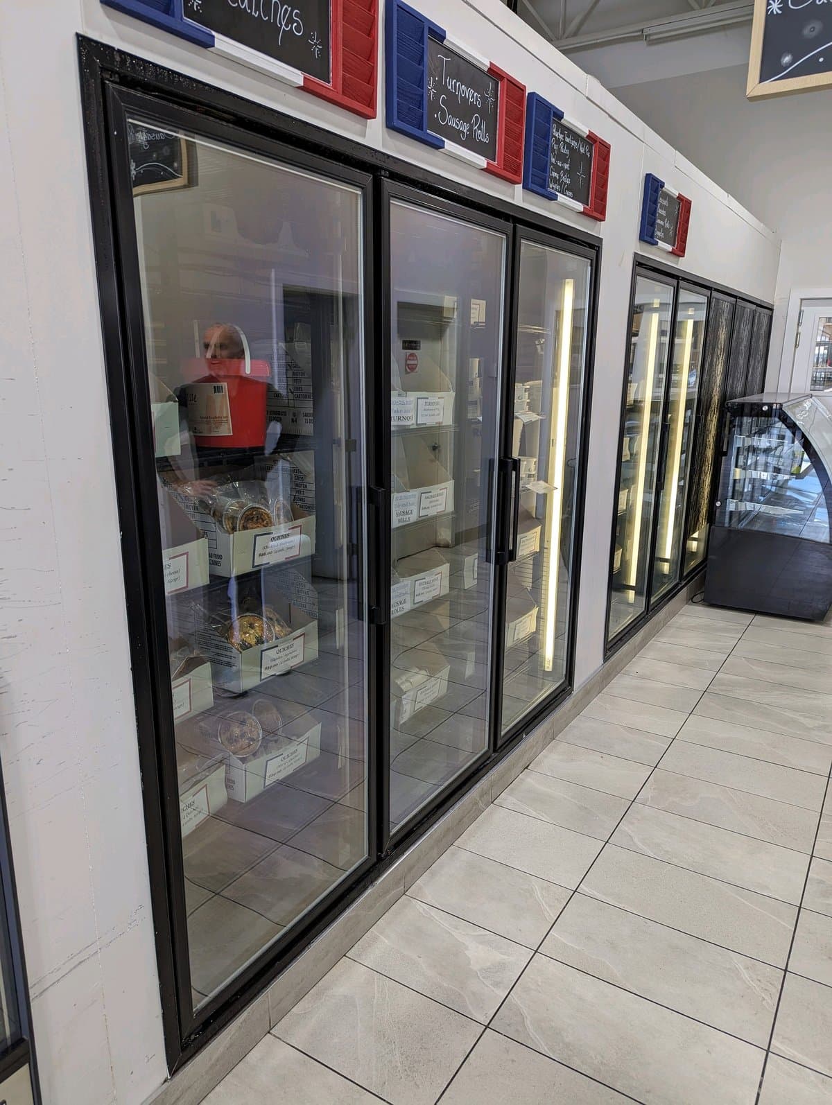 Walk-in cooler display in commercial setting